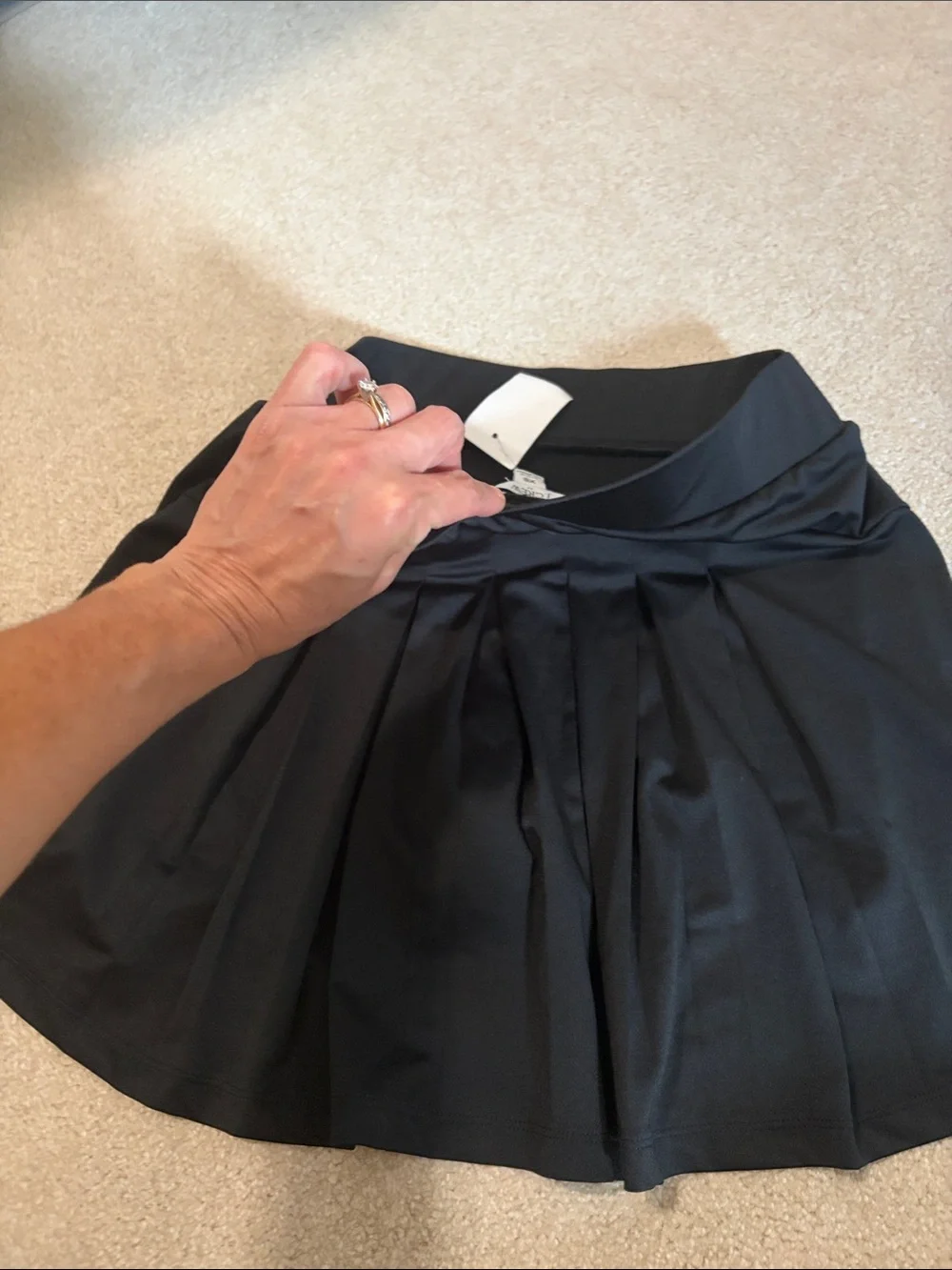 J crew extra small brand new Black Mini Skort — Sporty A-Line—shorts underneath